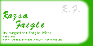 rozsa faigle business card